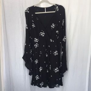 Free People Jasmine Embroidered Bell Sleeve Dress